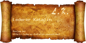Lederer Katalin névjegykártya